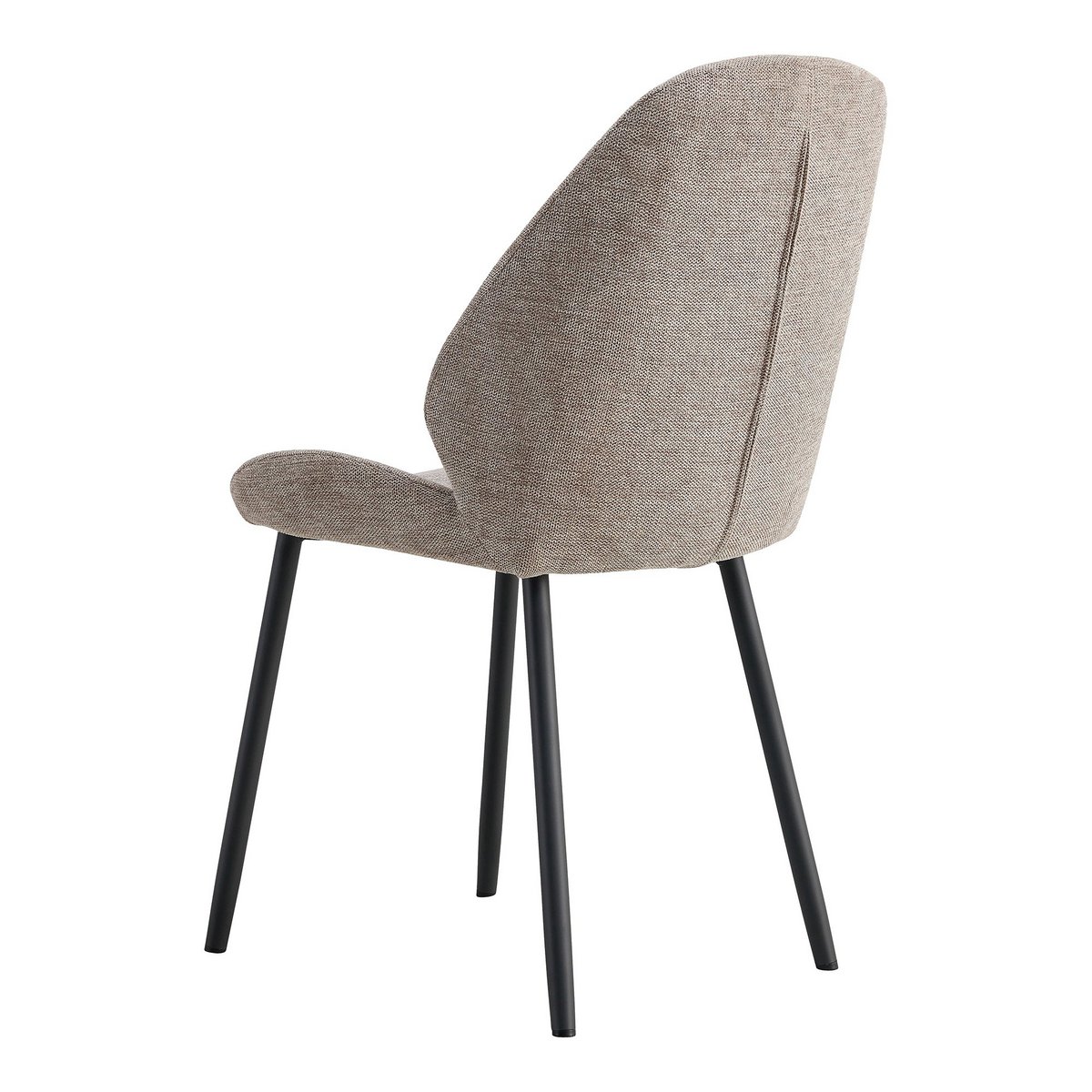 Monte Carlo Dining Chair - Stone, Black Legs - Set of 2