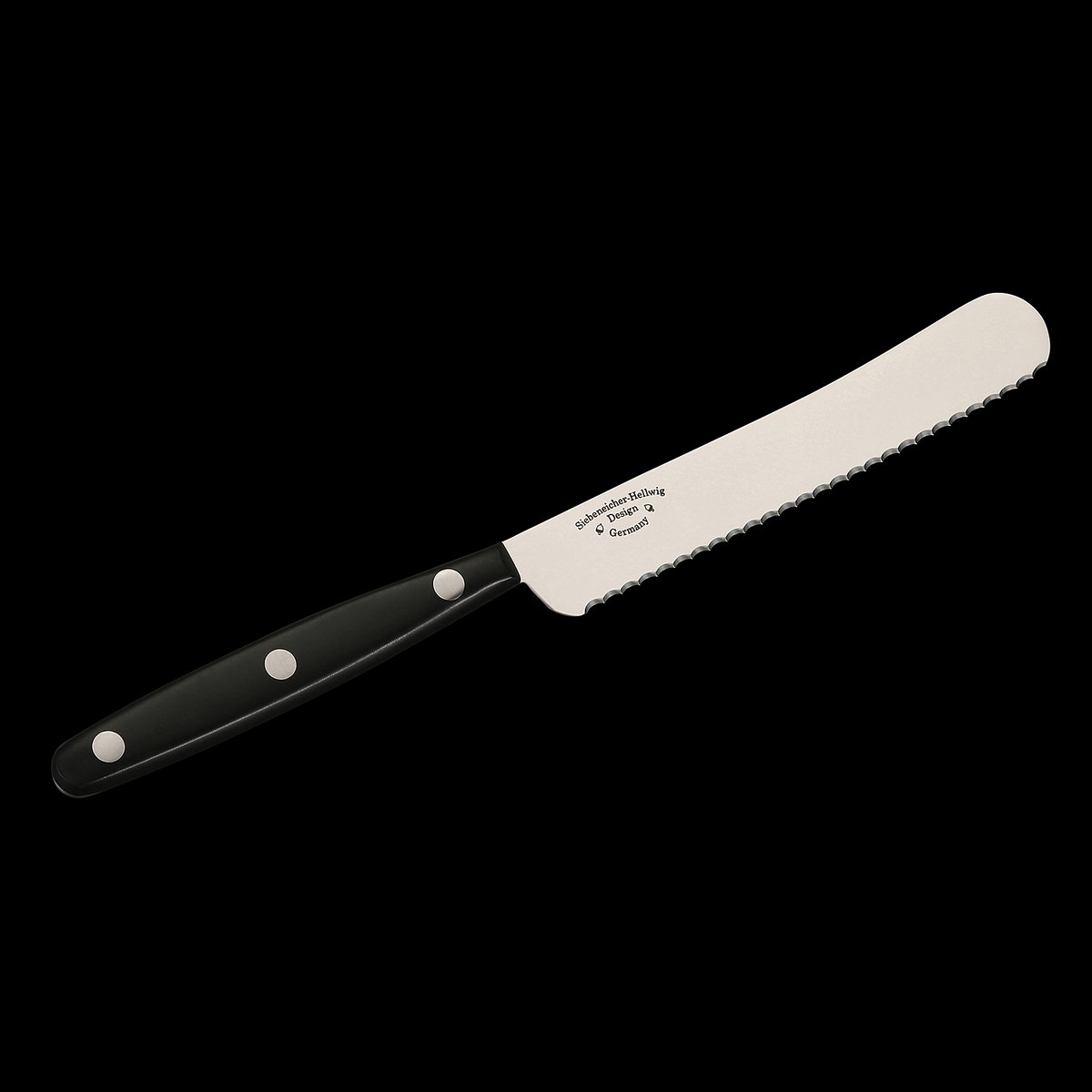 Coffret de 4 couteaux PUMA à bord dentelé, manche en ABS noir