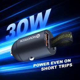 Cargador de coche de doble puerto USB-C y USB-A de 30 W – NOVOTECK Q-012