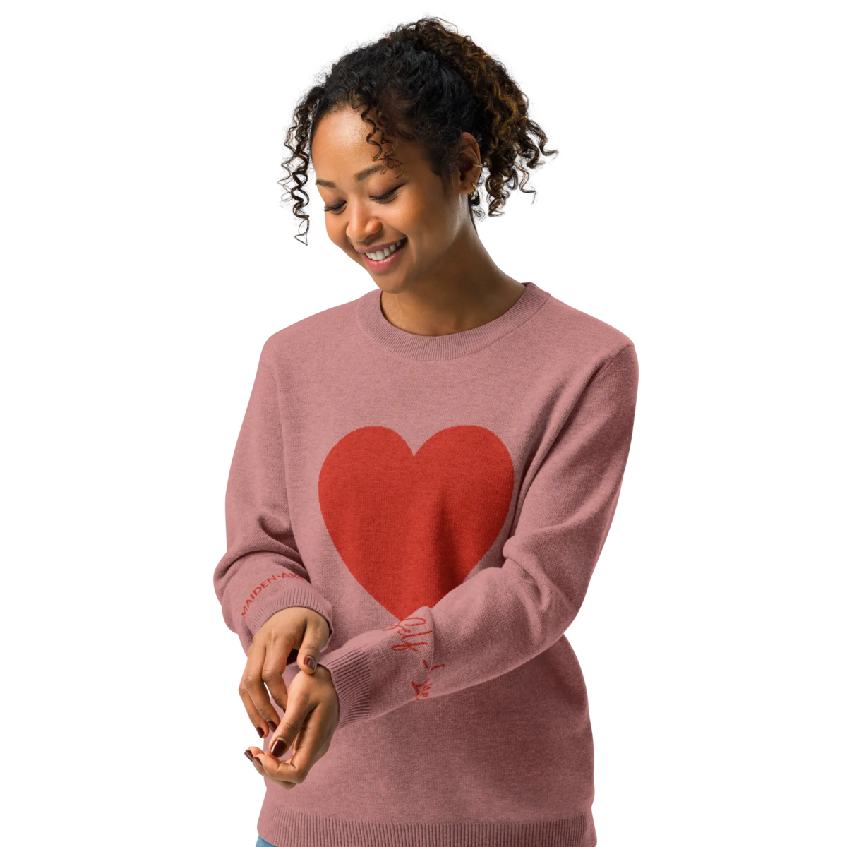 Herz-Strickpullover mit Rundhalsausschnitt CORAL