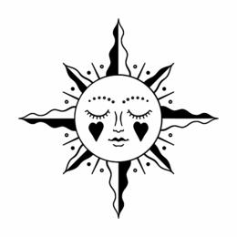 Sioou tijdelijke tattoo - Een zonnig gezicht x5