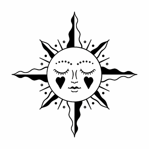 Sioou tijdelijke tattoo - Een zonnig gezicht x5