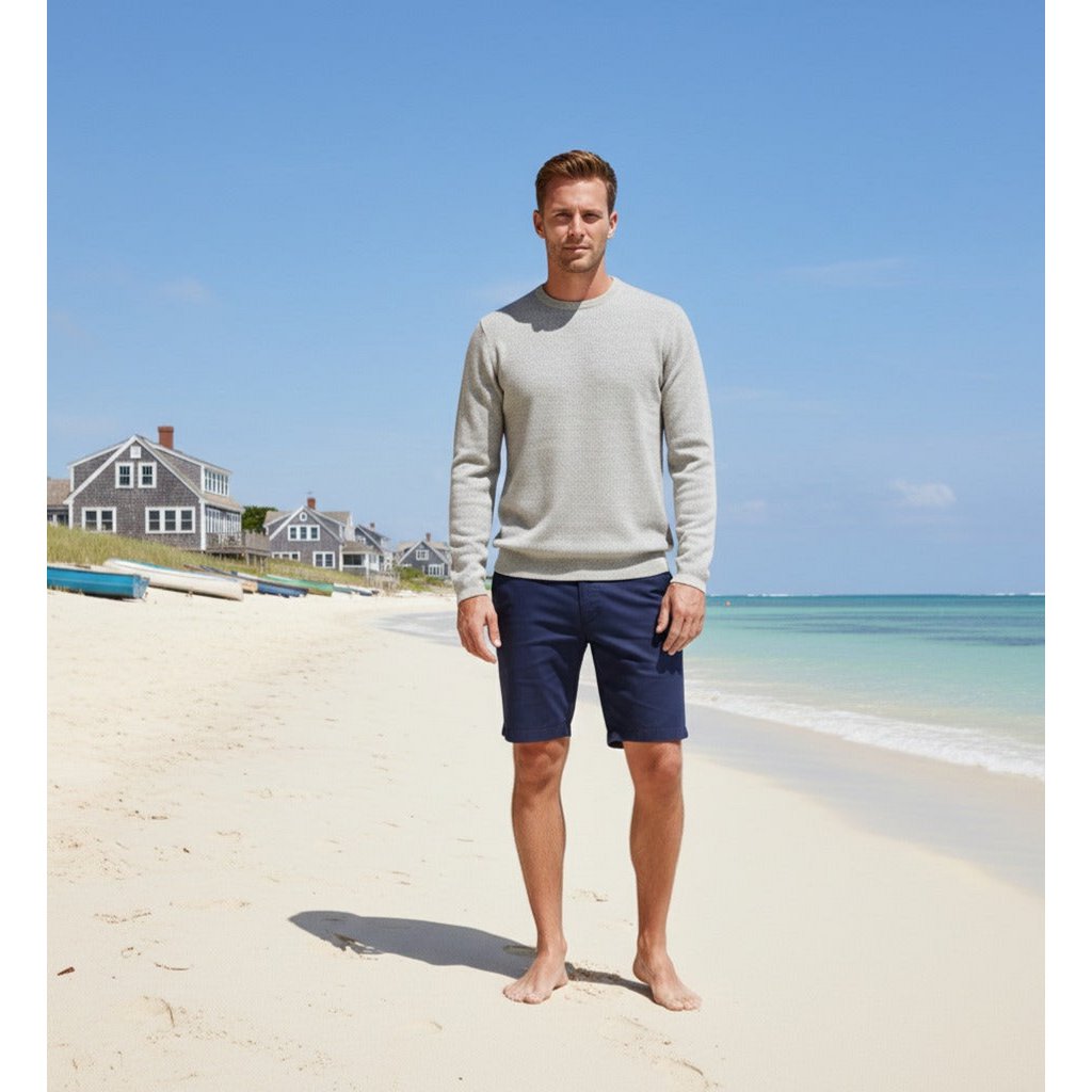 Sweter z kaszmiru w kształcie ptaków, z okrągłym dekoltem, Maui