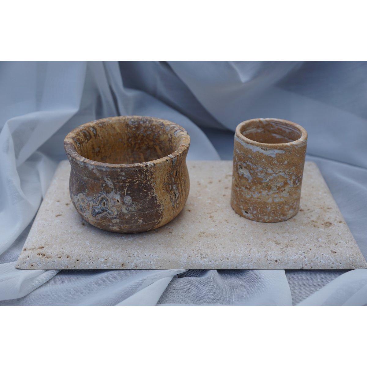 Travertine decorative bowl Hittite