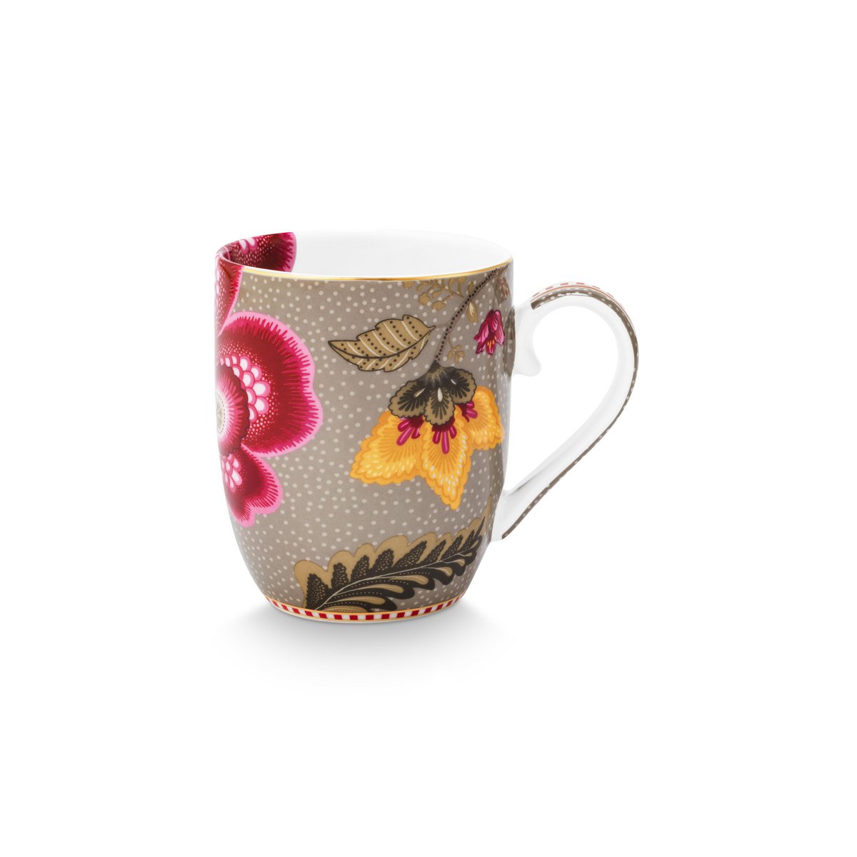 Set/2 Mugs Small Blooming Tales Fantasy Khaki