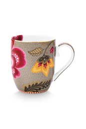 Set/2 Mugs Small Blooming Tales Fantasy Khaki