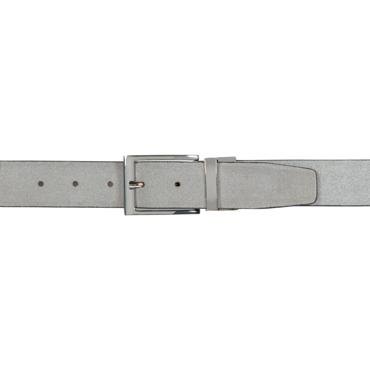 K4002AFB | Doubleface Men's Belt in Genuine Leather, Smooth and Suede. Color Black / Gray. Dimensions: 125 x 3.5 x 0.5 cm (waistline 110 cm). Packaging: rigid bottom/lid Gift Box