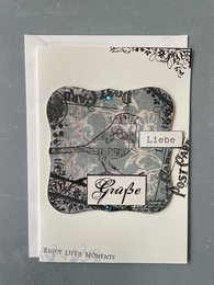 Saludos - tarjeta plegable con sobre