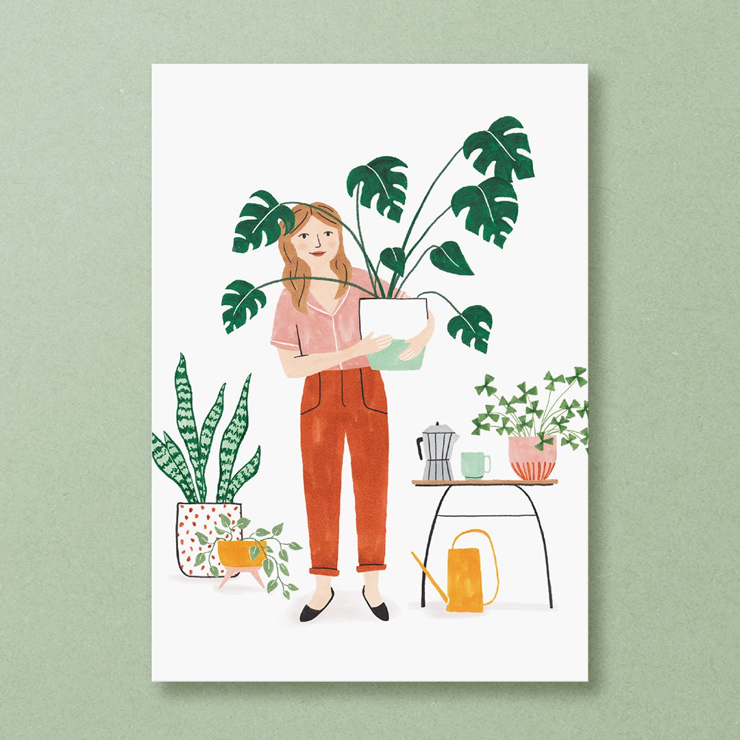 Postkarte | Pflanzenmädchen