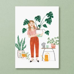 Postkaart | Plantenmeisje