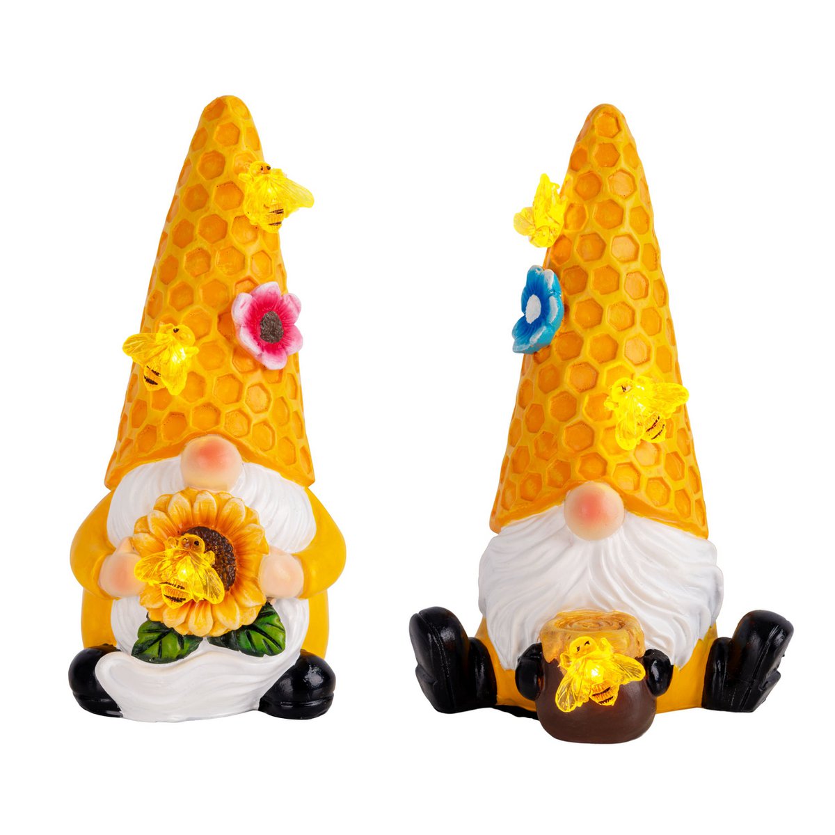 2 Set Deko / Solar Light "Abby", en plastique avec des LED intégrées, capteur crépusculaire, 17 cm de haut