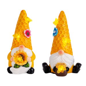 2 Set Deko/Solar light "Abby", made of plastic with integrated LEDs, twilight sensor, 17 cm high
