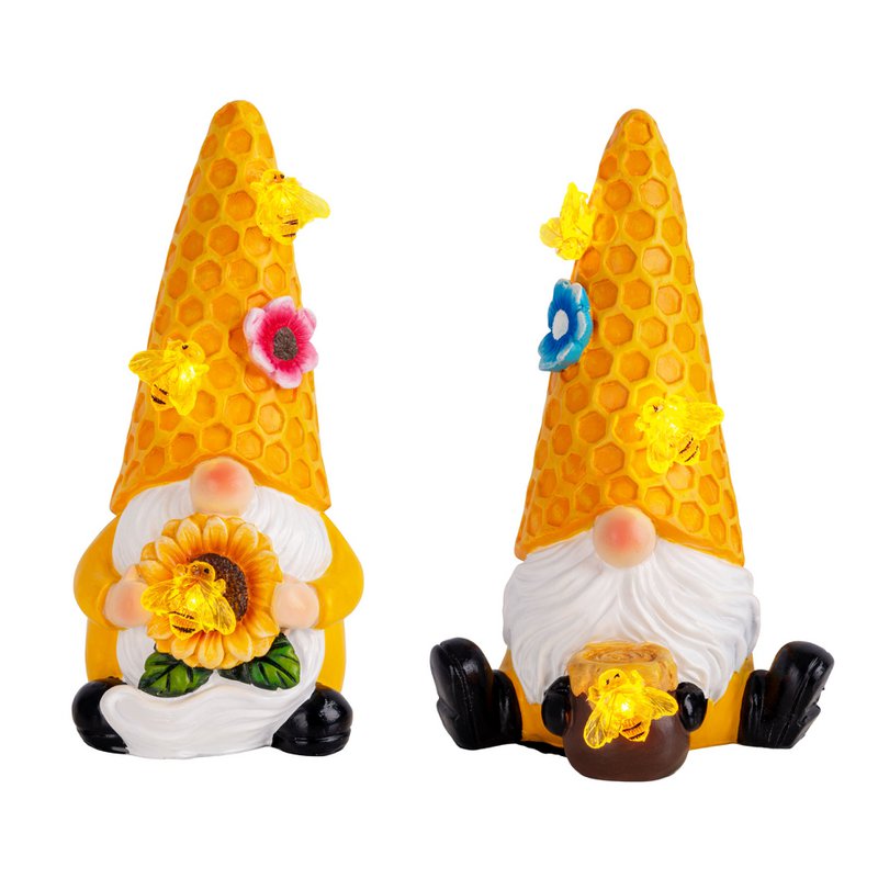 2 Set Deko / Solar Light "Abby", en plastique avec des LED intégrées, capteur crépusculaire, 17 cm de haut