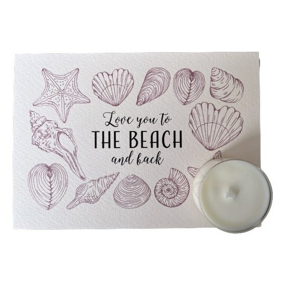 Love you to the beach and back - theelicht kaart 