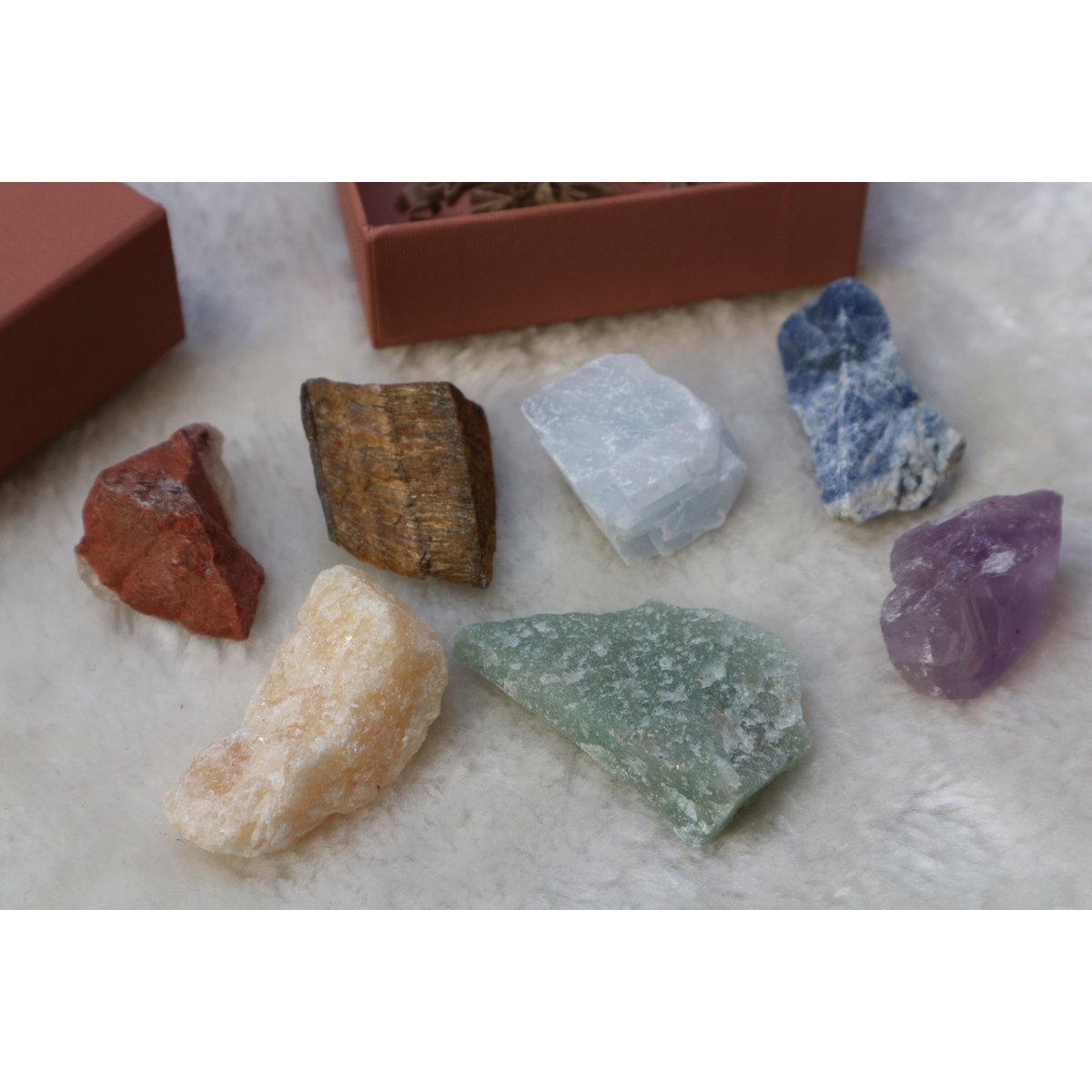 Chakra set met ruwe stenen