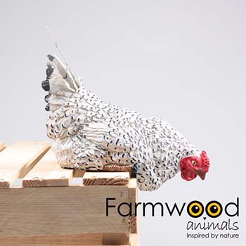 HUHN AUF RAND MIT METALLSCHWANZ 23X14X24 CM