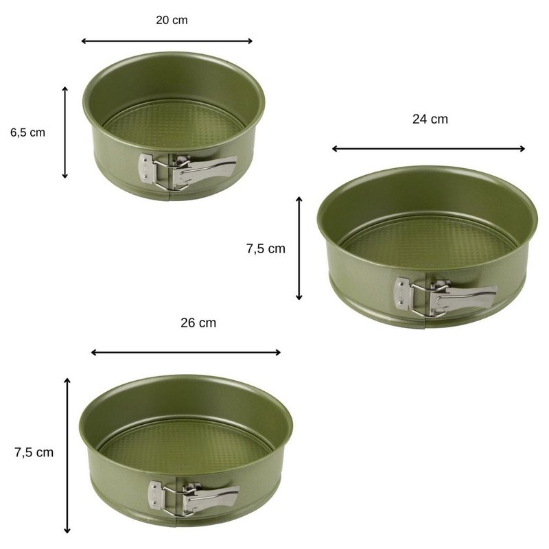 Set de 3 sartenes desmontables 20 cm 24 cm y 26 cm Zenker Green Vision