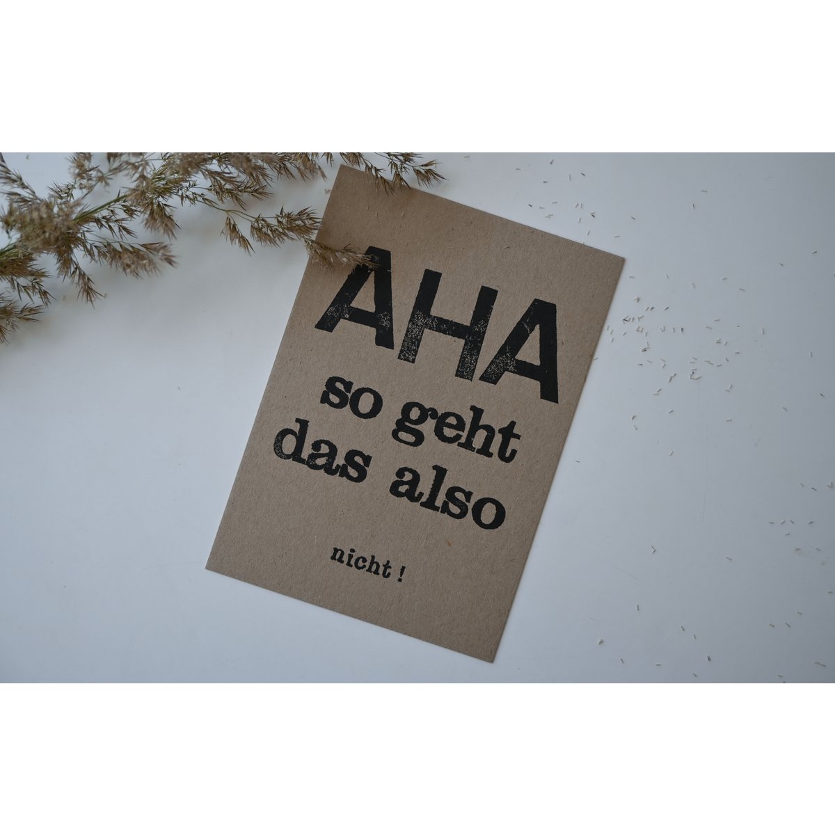 Gestempelde postkaart "AHA"
