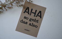 Stamped Postcard "AHA"