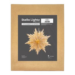 Stella-Viola, papel blanco con lámina dorada 40cm