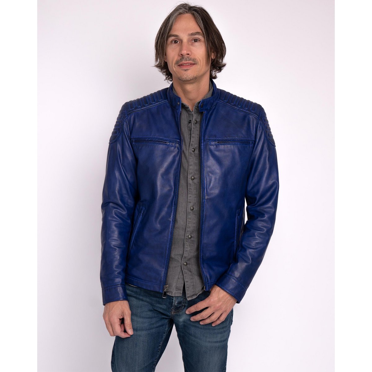Hobbs │ Veste de moto en cuir masculin
