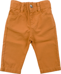 Tan-colored kids' pants with a relaxed, casual style. Features include a waistband, pockets, and a straight leg fit. Suitable for everyday wear.