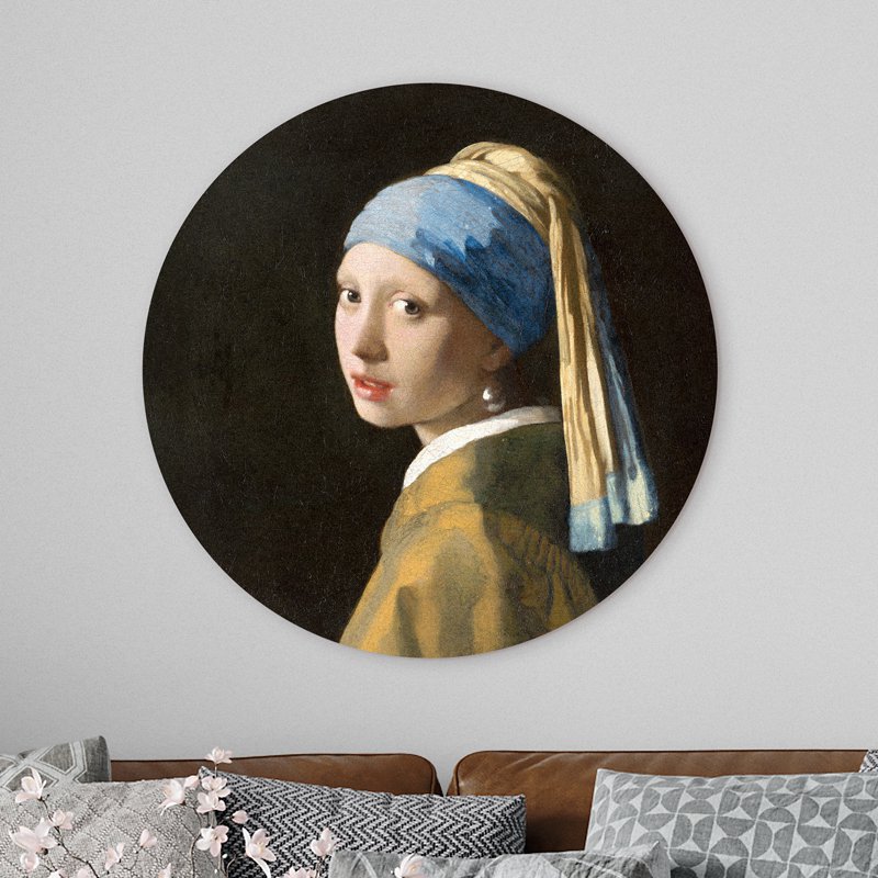 Wall circle Girl with a Pearl Earring Johannes Vermeer - round painting - wall circle