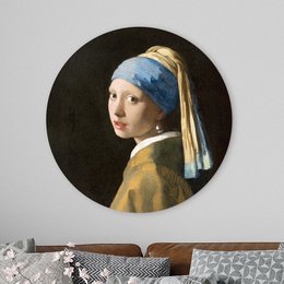 Wall circle Girl with a Pearl Earring Johannes Vermeer - round painting - wall circle