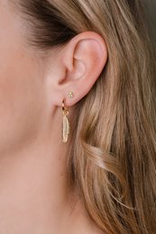 Feather charm 14k gold plated