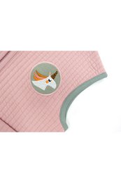 Kontrastowa pikowana kamizelka z wiązaniem - łososiowy róż