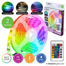 PartyFunLights - LED Strip - Multi-Color RGB - Werkt op USB - 2 Meter Copy