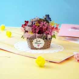 Beste moeder bloemenmand pop-upkaart