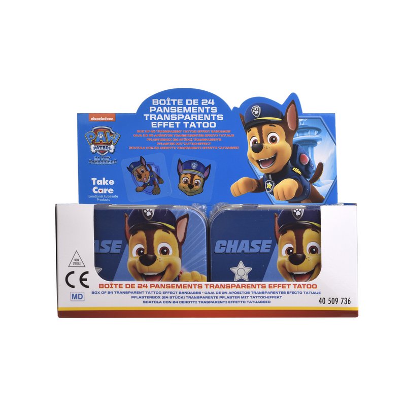 Paw Patrol - Chase - Metal box of 24 plasters