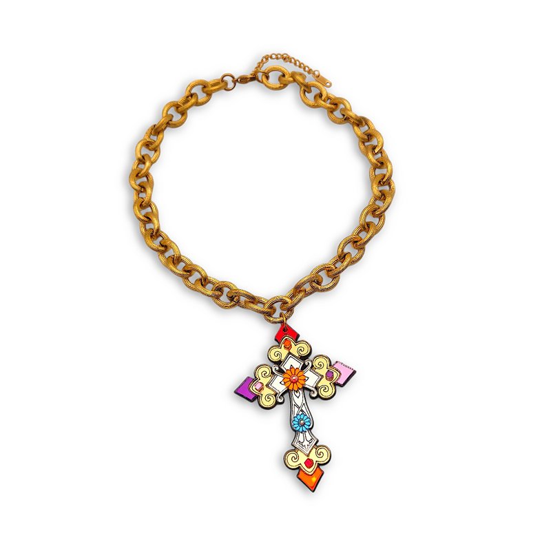 Cross of Hope – Kruisketting van plexiglas met gouden ketting