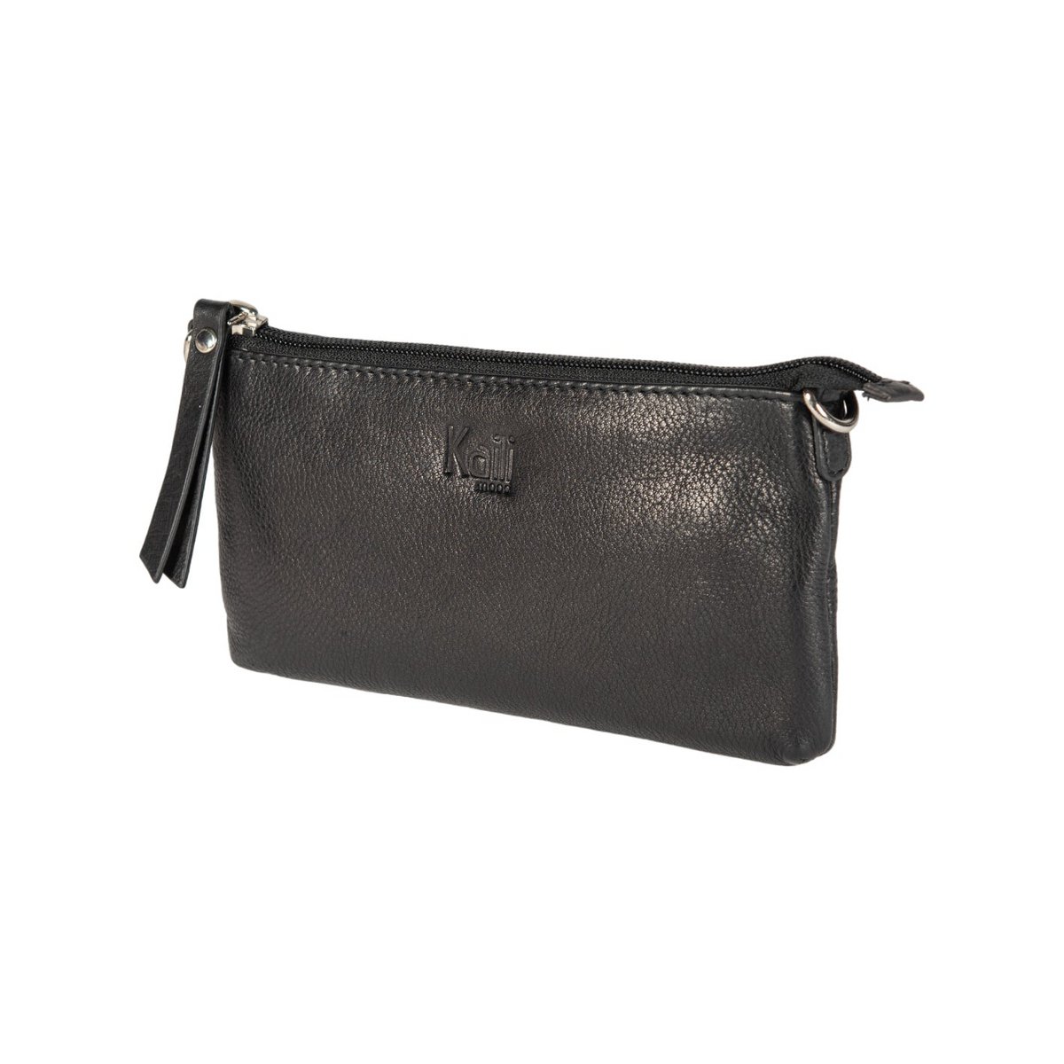 K0013AB | Bolso de Hombro para Mujer en Piel Verdadera de Plena Flor, con grano claro. Correa de hombro extraíble. Accesorios en Níquel Pulido. Color negro.Dimensiones: 20 x 10,5 x 2 cm.Embalaje: Bolsa Tnt