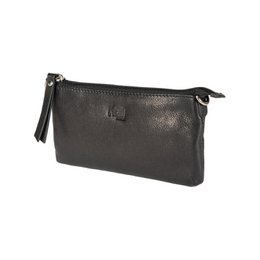 K0013AB | Women's Shoulder Bag in Genuine Full-grain Leather, with light grain. Removable shoulder strap. Polished Nickel Accessories. Black colour. Dimensions: 20 x 10.5 x 2 cm. Packaging: Tnt bag