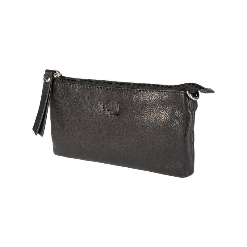 K0013AB | Women's Shoulder Bag in Genuine Full-grain Leather, with light grain. Removable shoulder strap. Polished Nickel Accessories. Black colour. Dimensions: 20 x 10.5 x 2 cm. Packaging: Tnt bag