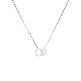Rhinestone Double Circle Pendel Light Point Halskæde