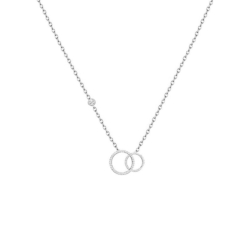Rhinestone Double Circle Pendel Light Point Halskæde