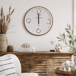 Weiße Uhr mit Kordelrand Ø 60 cm