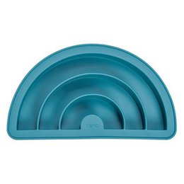 A teal-colored, rainbow-shaped wooden toy for a dollhouse. The toy features multiple semicircular shapes in varying sizes, creating a rainbow-like design.