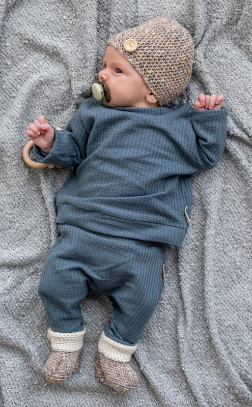 Chemise bébé bleu gaufré