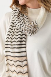 Cybele Shawl Ecru-Beige-Black
