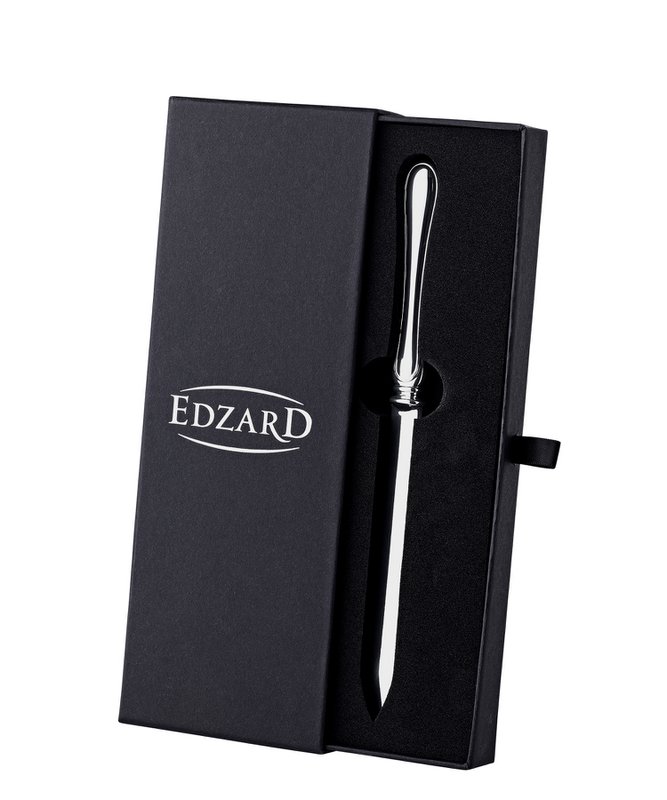 EDZARD Brieföffner Briefmesser Faden, edel versilbert, Länge 19 cm