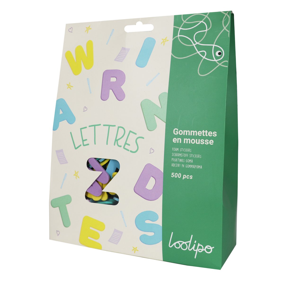 Schuimstrekken - letters - Ø 3 cm - 520 pc's - diverse kleur