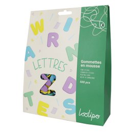 Foam stretches - Letters - Ø 3 cm - 520 pcs - Assorted color