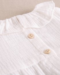 White Baby Boys 'White Chiffon Baby Romper med ruffle krave M92-21510134