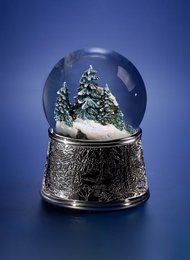 Christmas Musical Snow Globe "Christmas Snowstorm", baggrundsbelysning, automatisk elektrisk snestorm, glas