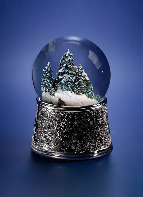 Christmas Musical Snow Globe "Christmas Snowstorm", baggrundsbelysning, automatisk elektrisk snestorm, glas