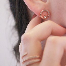 Clarine Ohrringe – Roségold und Kristall